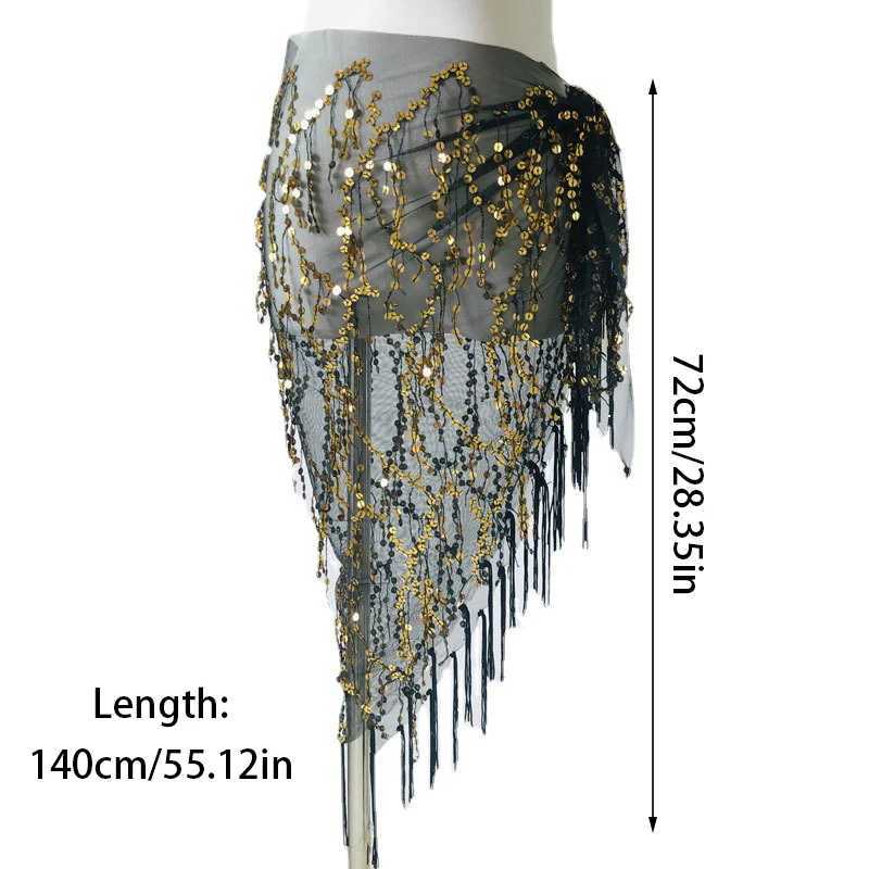 Stage Wear Women Belly Dance Costumes Sequins Tassel Belly Dance Hip Scarf Indian Belly Dancing Belts Waist Chain Stage Dance Wear d240425