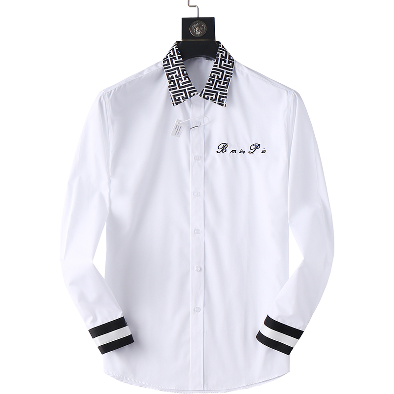 럭셔리 탑 남자 셔츠 비즈니스 패션 캐주얼 셔츠 디자이너 브랜드 남성용 단색 스프링 슬림 핏 셔츠 브랜드 의류 m-3xl