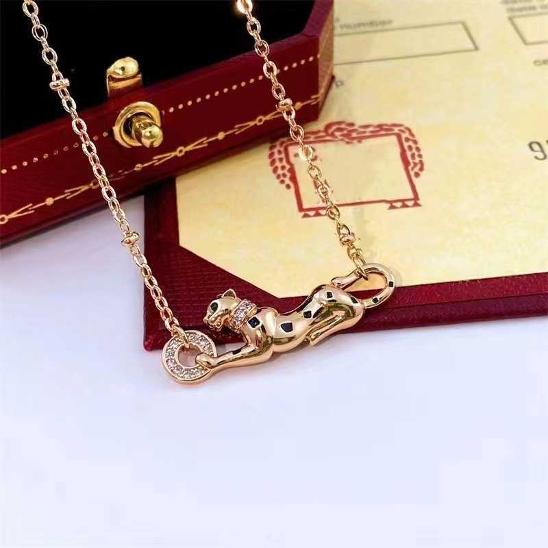 Originele ontwerper Carter Gold High Edition Luipaardketting met micro -vergulde ongeremde persoonlijkheidspatroon Dames