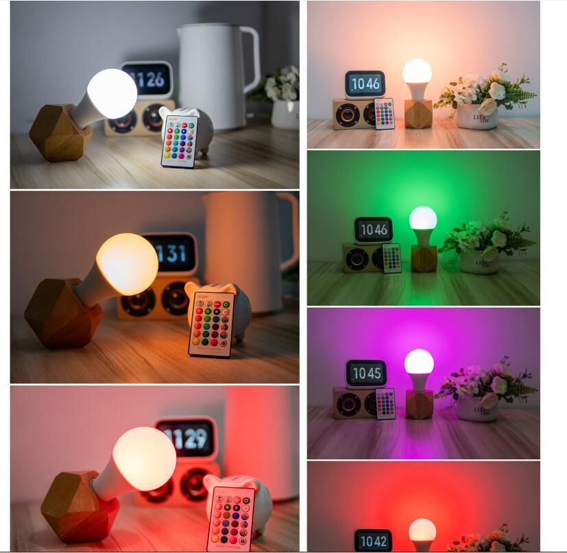 المصباح الذكي RGB LED مصباح E27 RGB المصابيح الإضاءة الذكية 110V 220V مصابيح ذكية لـ Google ASSISATNT SMART LIFE