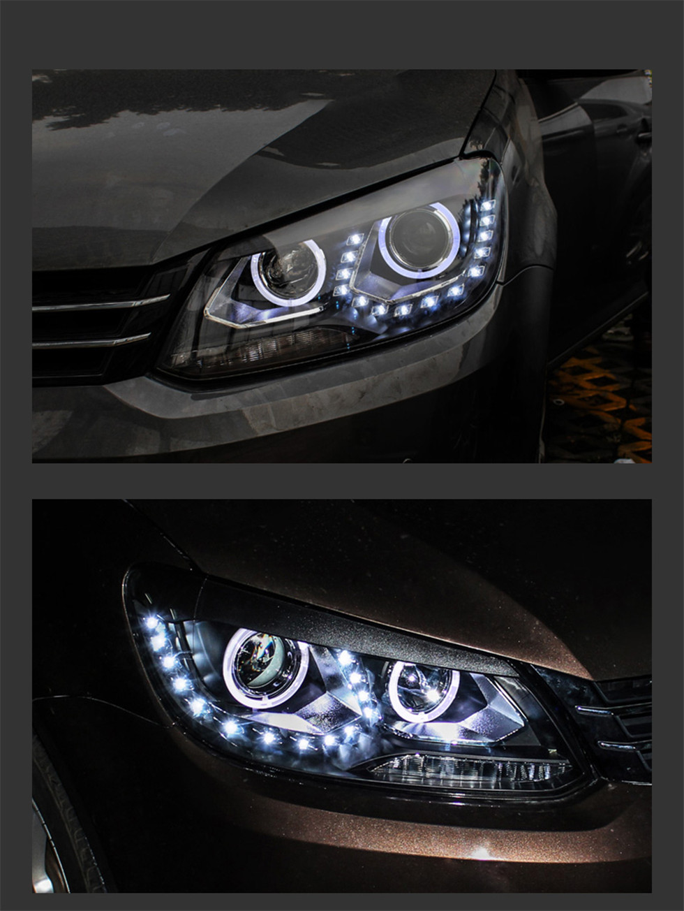 Fari faro a LED LED VW Touran 2011-20 15 Aggiornamento della lampada DRL DRL Dynamic Lample Light Assemblaggio