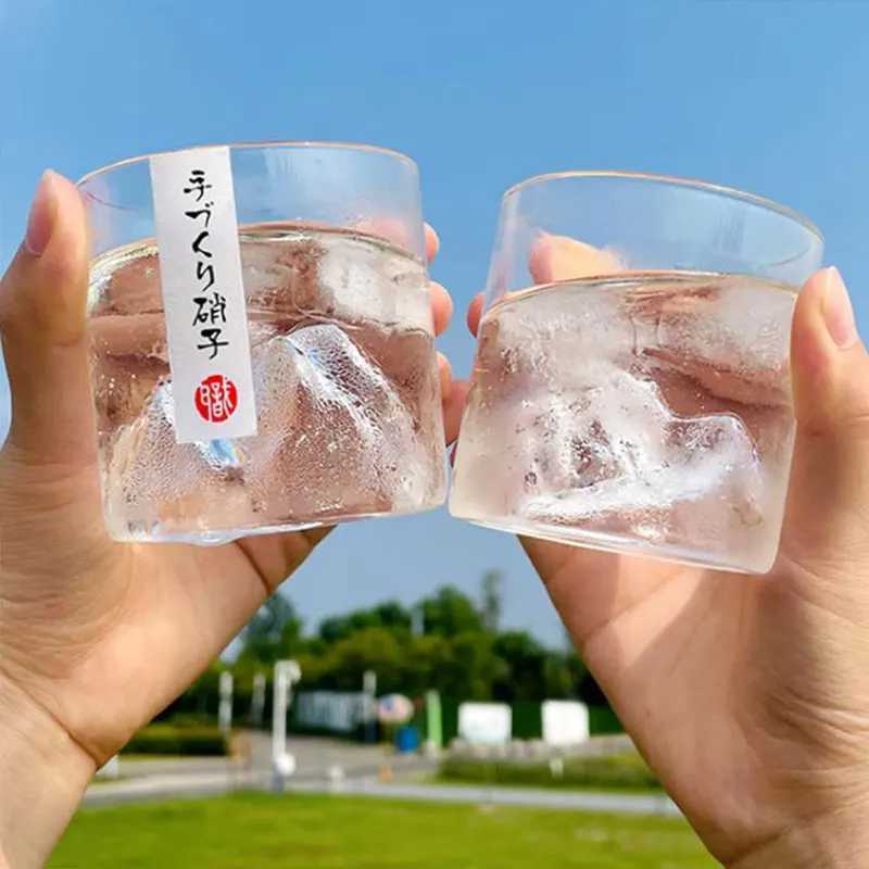 Gobelets 200/300 ml résistance à la chaleur tasse de verre transparent 3d tridimensionnel montagne whisky vin maison tasse de lait de café H240425
