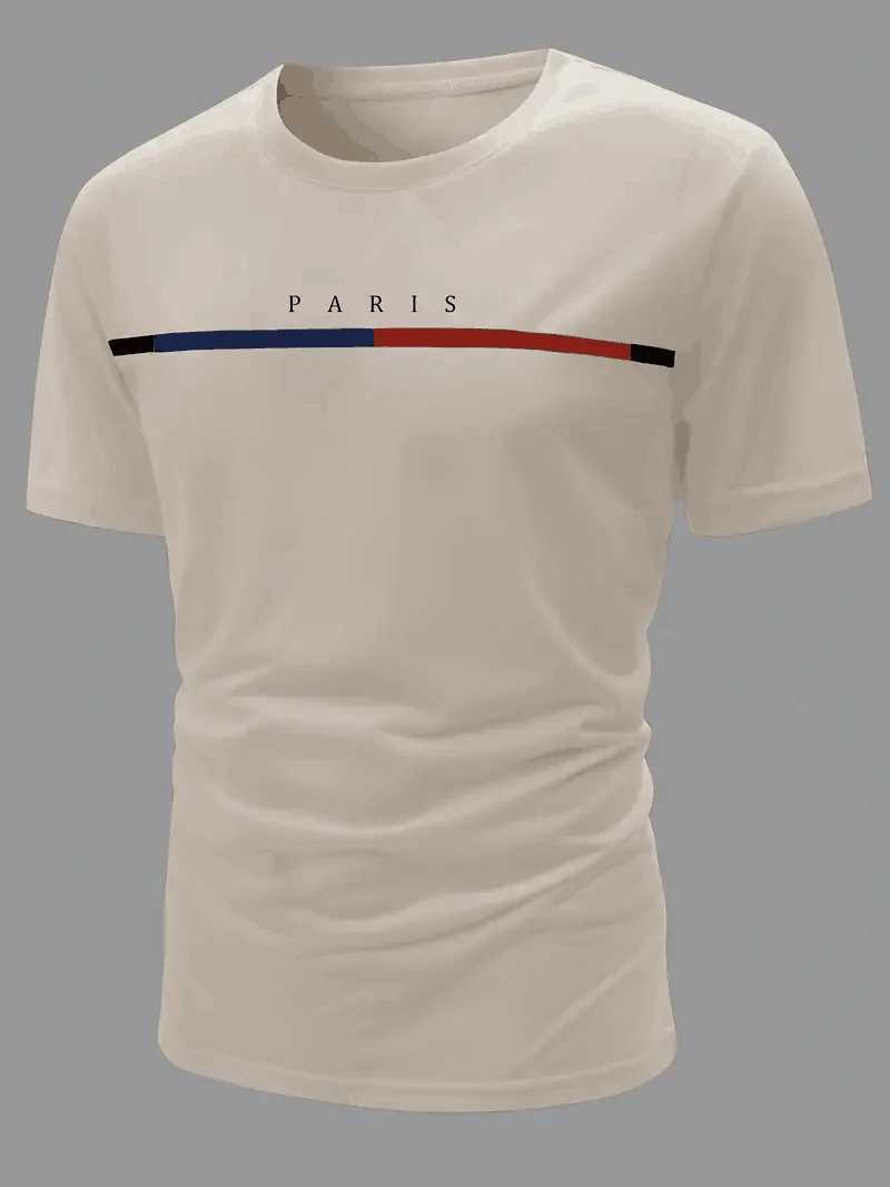 Men's T-Shirts Paris Theme Pattern Print Mens Comfortable Cotton T-shirt Pattern T-shirt Mens Summer Wear Mens ClothingL2425