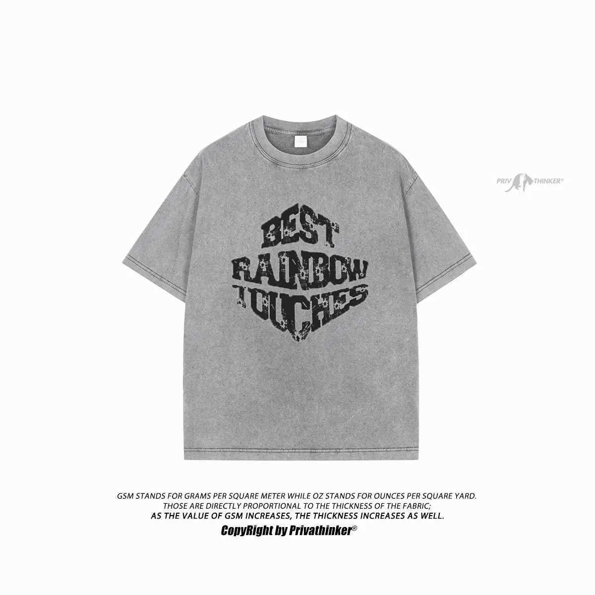Мужские футболки Camiseta feminina lavada gtica manga curta grfico com letra 3d хип-хоп Vero H240425