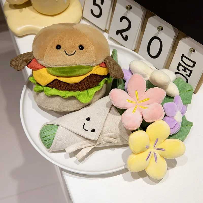 ぬいぐるみカワイイハンバーガーぬいぐるみおもちゃソフトぬいぐるみクッション面白い食べ物 /花枕かわいいバーガードールクリエイティブバースデーギフトliftl2404