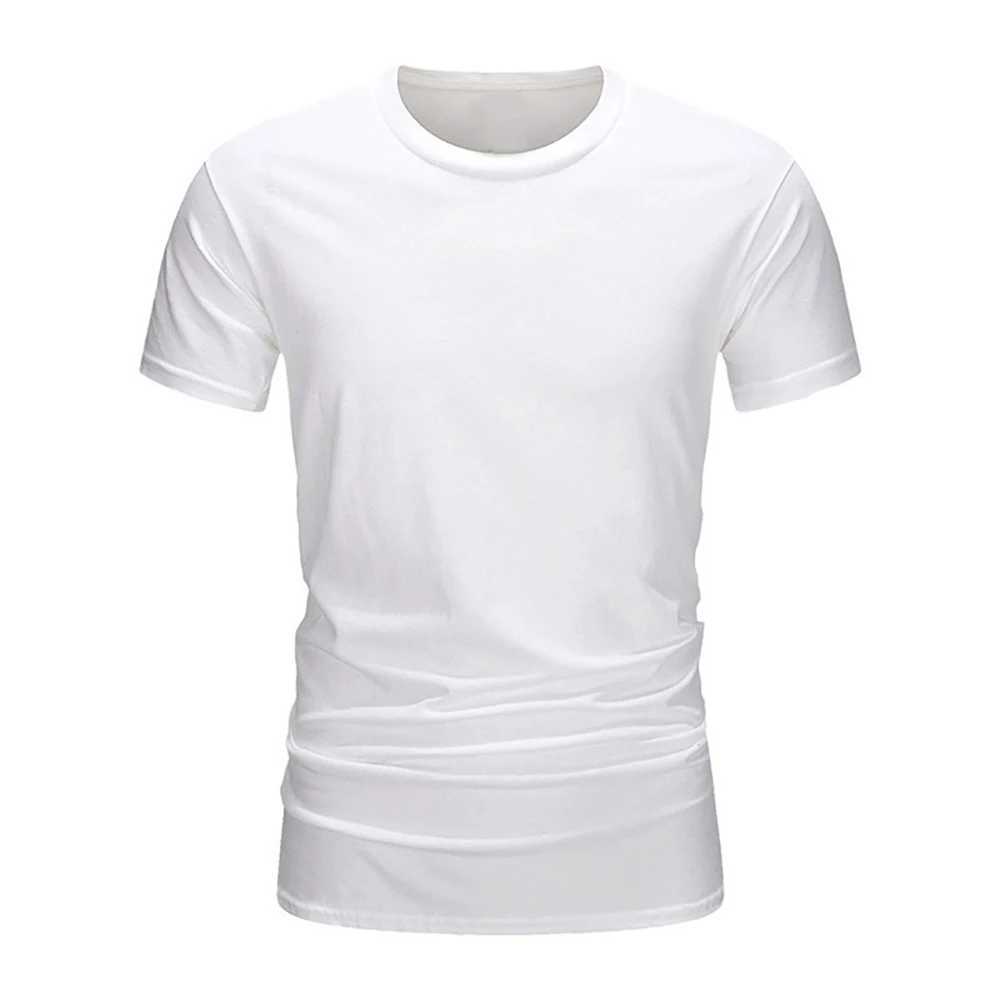 Herenpolo's 100%katoenen T-shirt voor mannen Ronde nek Sport T-shirts Gym Fitness Running Reding Casual Ademende korte mouw Sportswearl2404