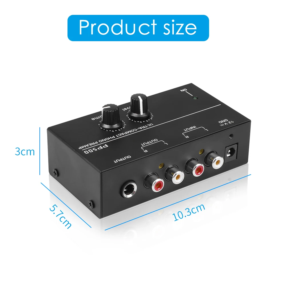 Versterker EU US PLUG AUDIO -versterker PP500 PHONO PREAMP -voorversterker met niveau Volumeregeling RCA -ingangsuitgang 1/4 