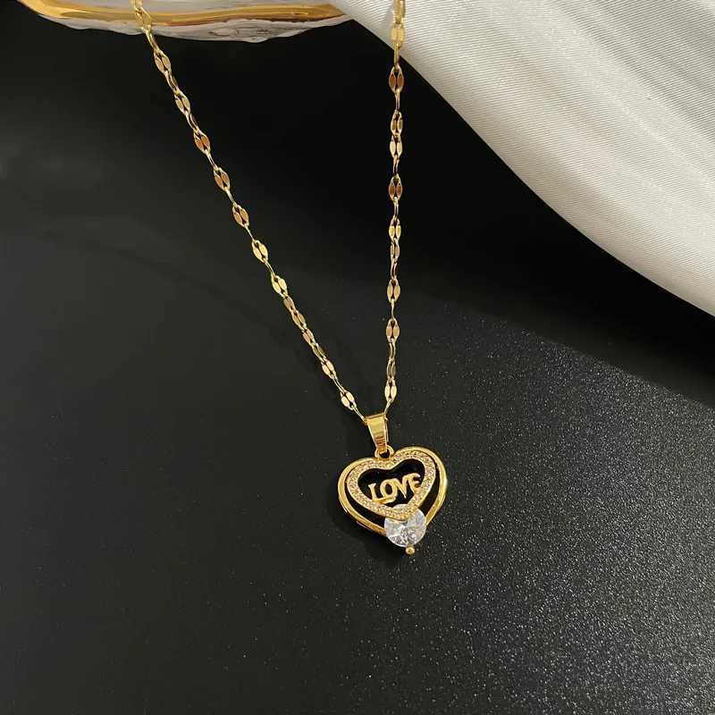 Pendant Necklaces Fashion European and American Heart Love You In My Heart Necklace Shiny Jewelry Love You Always In My Heart Pendant Gift