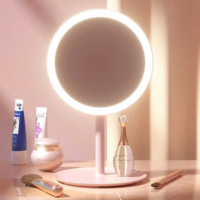 Miroirs Miroir de maquillage à miroir cosmétique LED avec lumière LED USB portable de bureau amovible miroir miroir léger Tricolor HD réglable USB