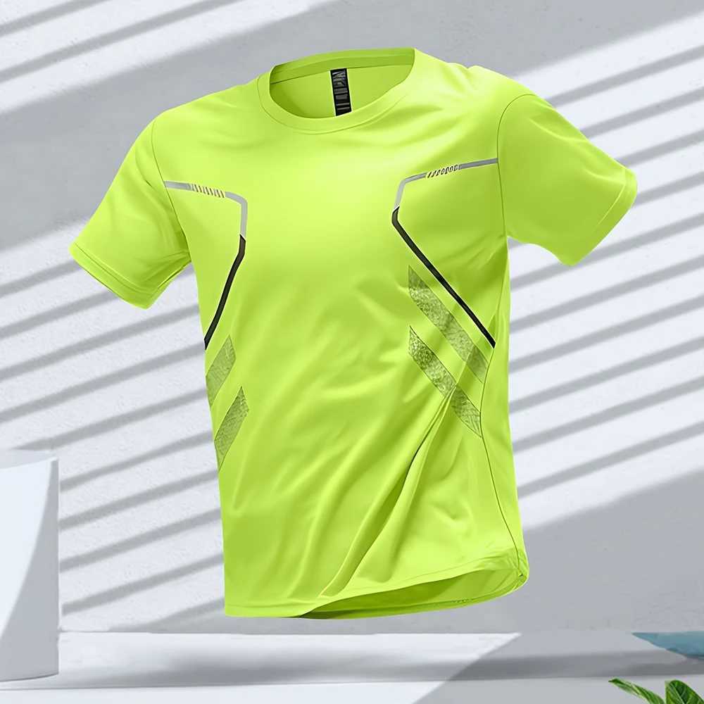 Magliette maschile magliette da uomo sport sport t-shirt a blocchi di colore uomo maschile traspirante a manica corta thind a attiva tee outdoor workoutl2404