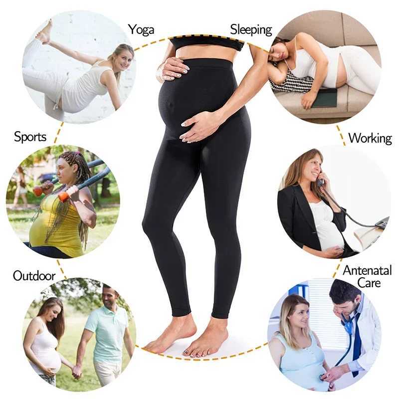 Moderskapsbottnar elastiska hög midja moderskap leggings mager för gravida kvinnor mage stöder postpartum leggins body shaper fitness trussl2404