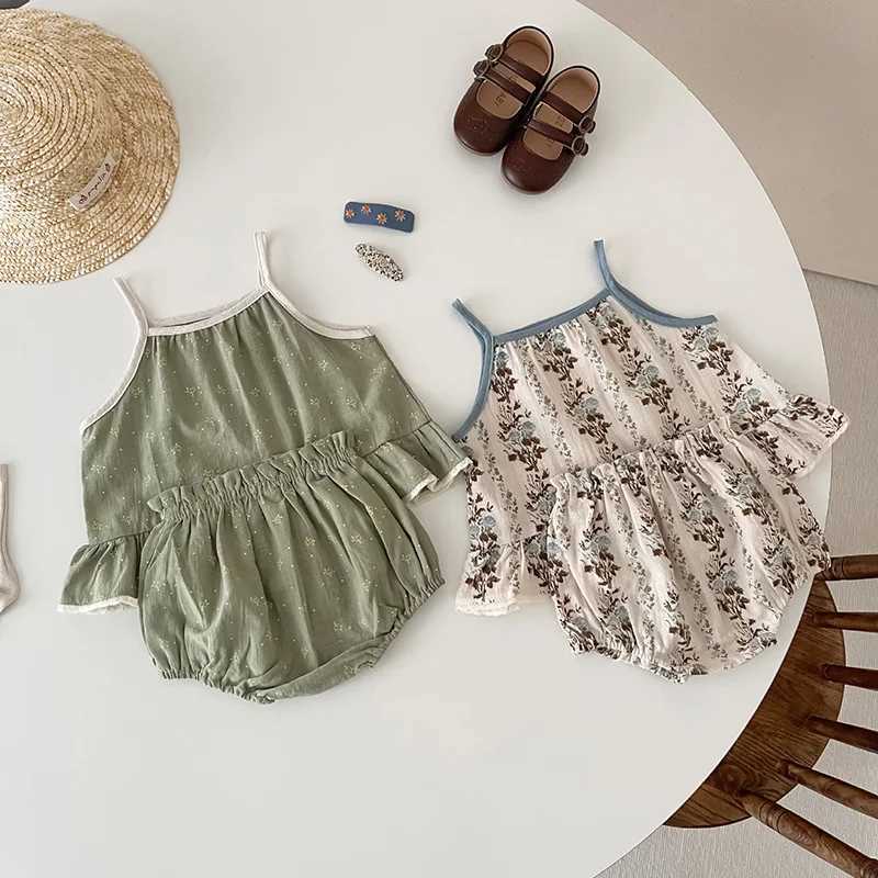 Kleidungssets Sommer Baby Kleidung Set Säuglingsmädchen Camisole und Bloomer Mädchen Kleidung Set H240425