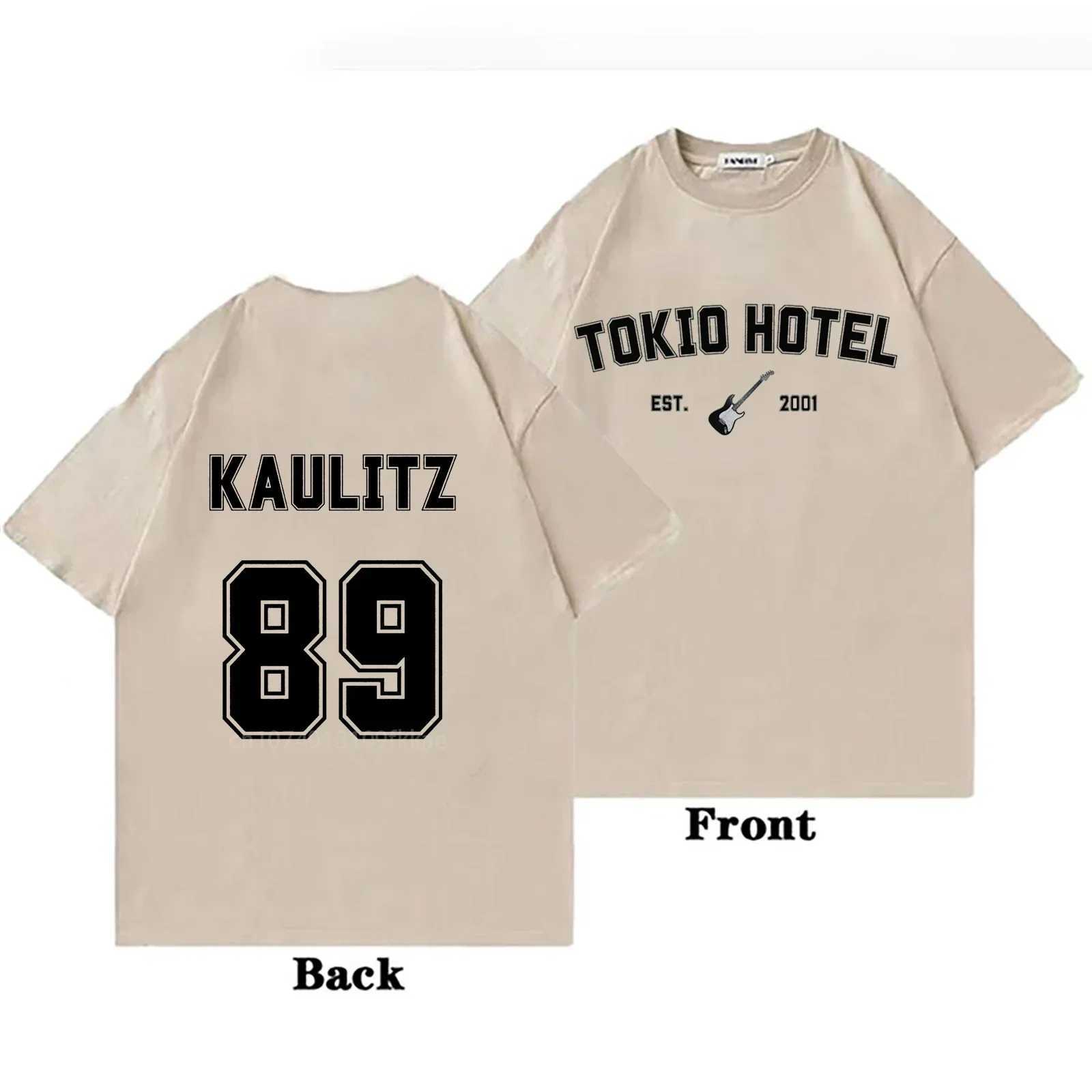 T-shirts masculins Tokio Hotel Cotton T-shirt Rock Band Kaulitz Back Print Allemagne Ess Summer Short Sheeve Black Tee Men Femmes Plain Clothesl2425