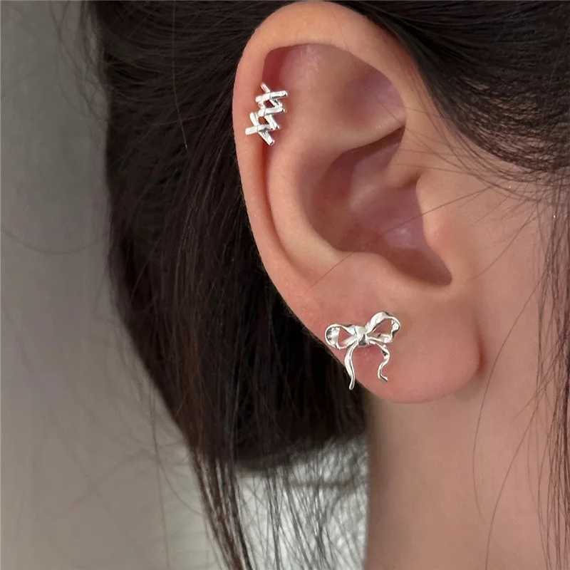 Boucles d'oreilles de goujon à papa à lustre en lustre en argent argent pour femmes