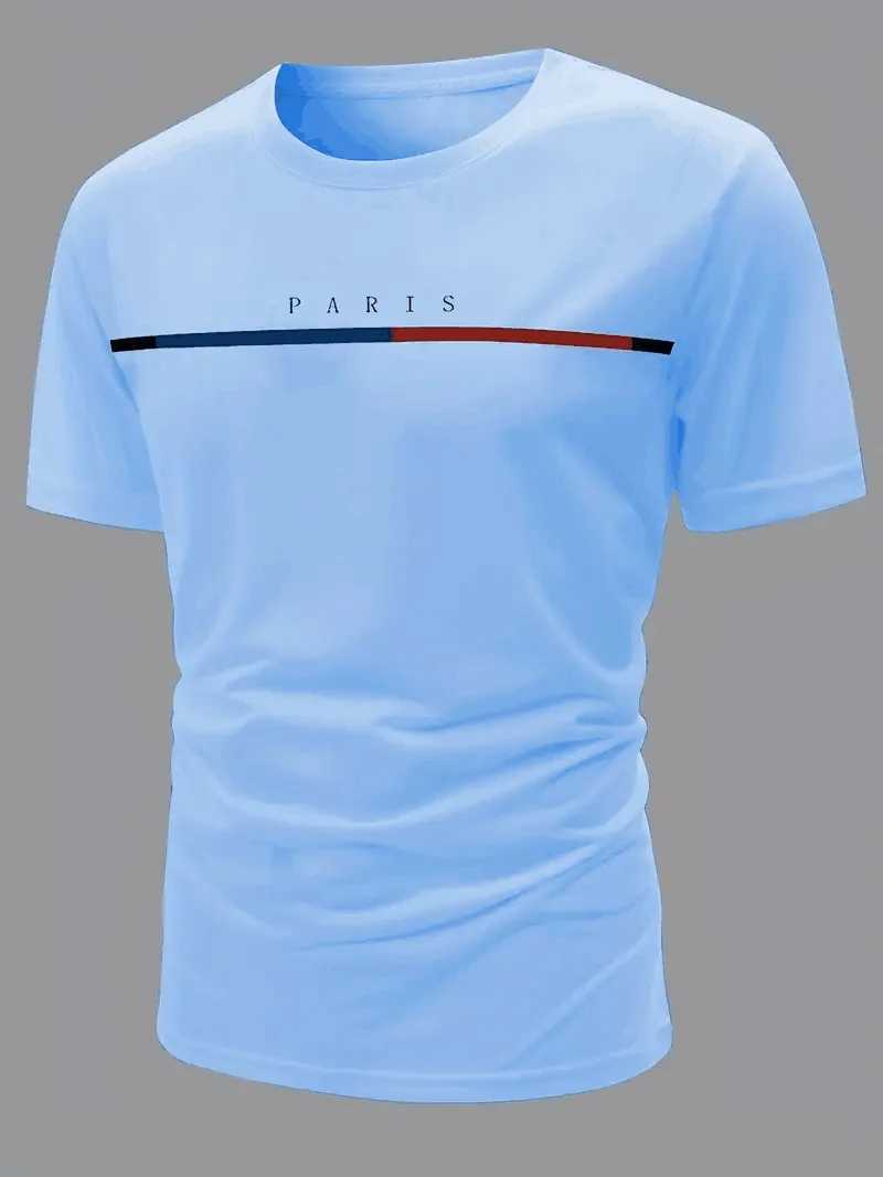 Men's T-Shirts Paris Theme Pattern Print Mens Comfortable Cotton T-shirt Pattern T-shirt Mens Summer Wear Mens ClothingL2425