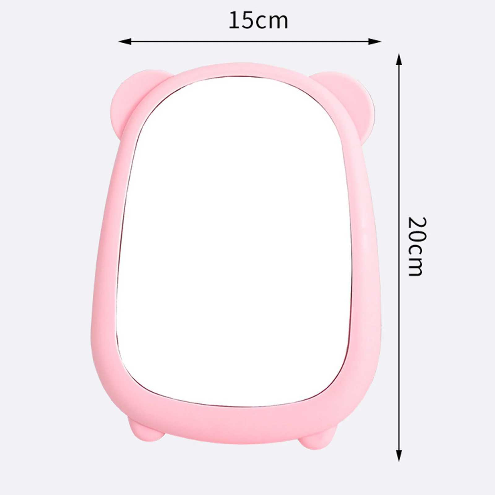 거울이 접이식 메이크업 미러 휴대용 메이크업 미러 학생 기숙사 데스크톱 작은 거울 귀여운 곰 사각형 거울을위한 거울