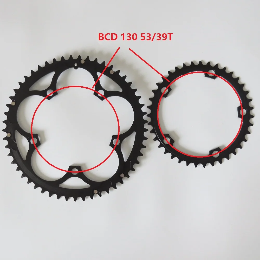 Onderdelen Truyou Chainring 130 BCD 53T 52T 50T 48T 42T 39T 38T Ring Chainwheel Road Bicycle Folding Bike CNC voor dubbelketenwiel