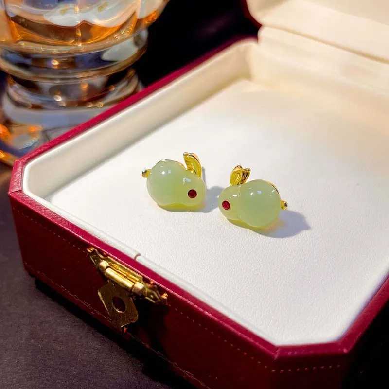 Dangle Chandelier New Cute Rabbit Ear Stud Earrings for Women Fashion Cartoon Candy Color Crystal Animal Earrings Party Jewelry Gifts