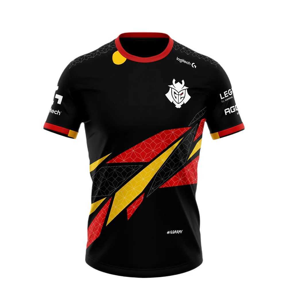 Herren-T-Shirts Sommer 3D Printed G2 Game National Team Uniform Herren Quick Dry T-Shirt E-Sports-Fans Kurzarm Tops Mode übergroße Teesl2425