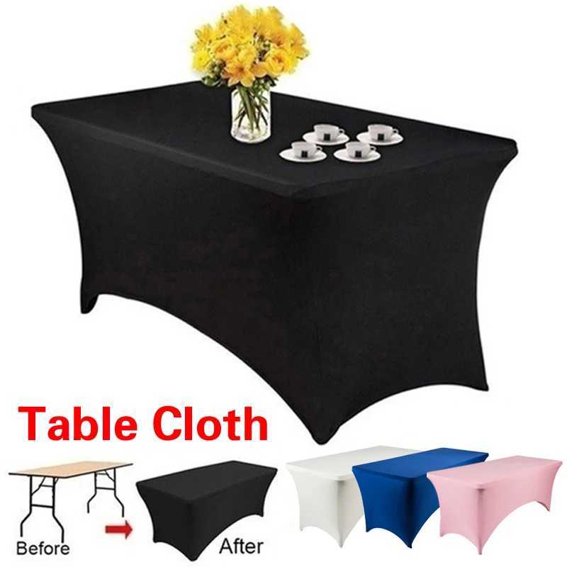 Table Cloth 4/6 foot elastic folding tablecloth with spandex rectangular table cover elegant fitting tablecloth for wedding banquet dinner 240426