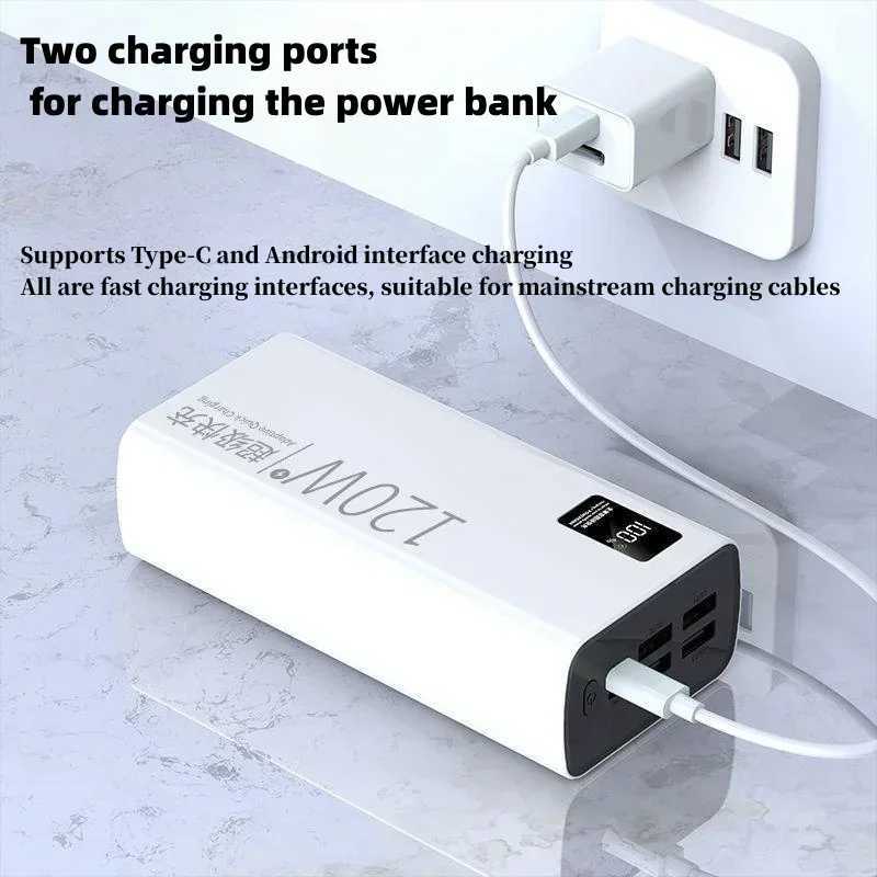 Mobiltelefon Power Banks 120W Ultra Fast Charging 100000MAh Power Pack 100% Lämplig för mobil kraft hos olika mobiltelefoner 240424