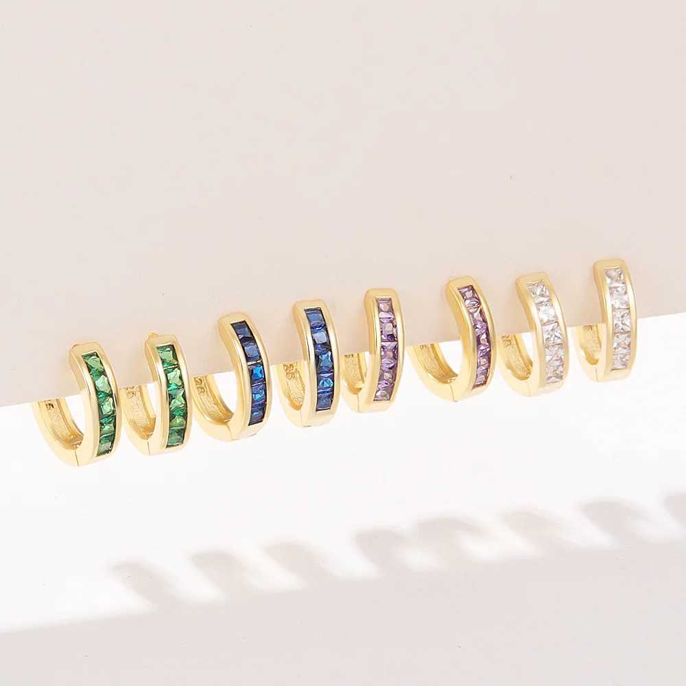 Stud New Cz Huggie Hoop Ooy Eargs for Women Multicolor Crystal Color Small Oreing Trend Cartilage Piercing Jewelry