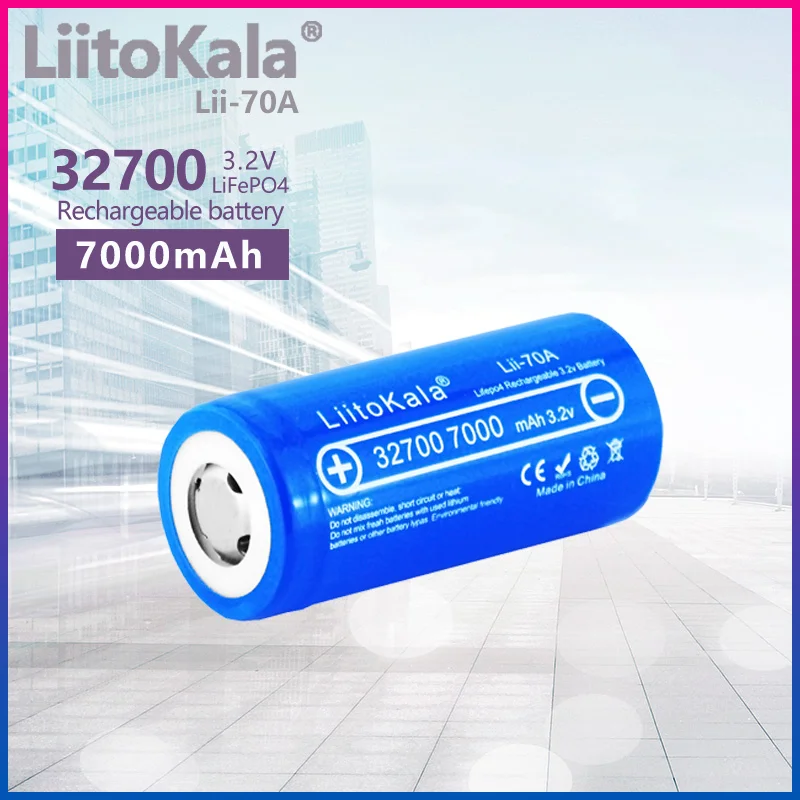 liitokala lii-70a 3.2v 32700 7000mah lifepo4充電式バッテリーセル5cバックアップ電源懐中電灯の排出バッテリー