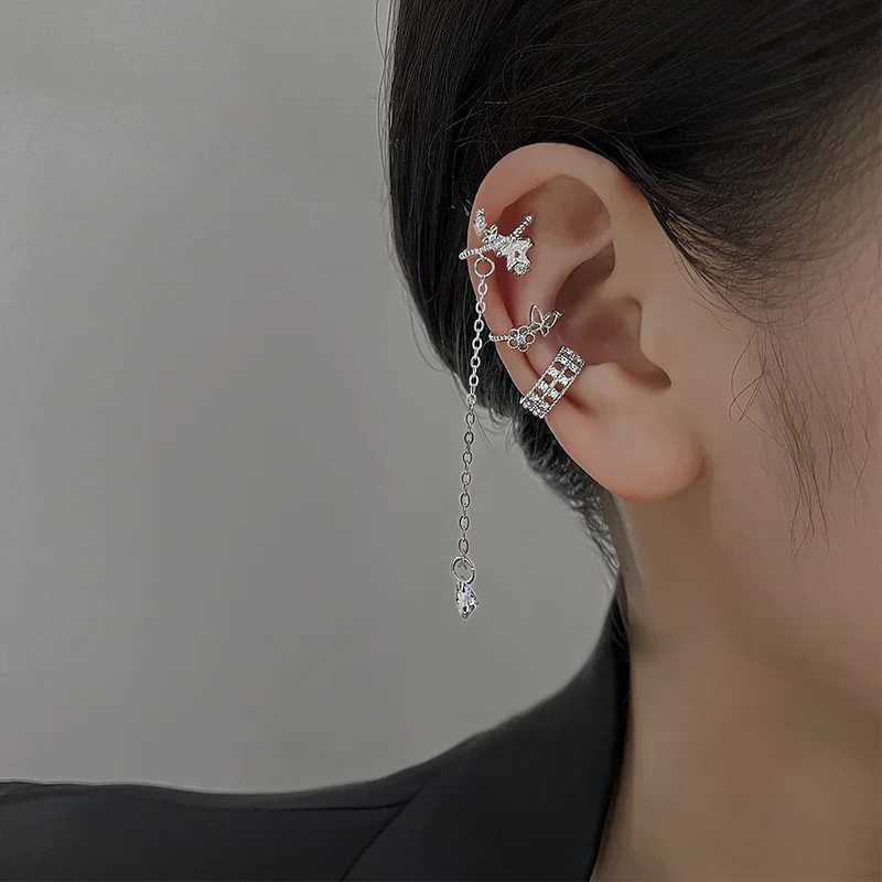 Charm koreansk mode kristall cz fjäril stjärna tofsels geometri öron manschettklipp på örhängen för kvinnor utan piercing smycken heta