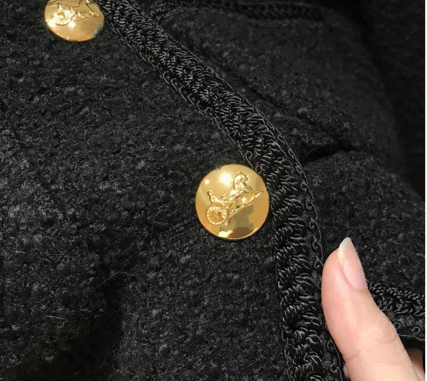 Printemps automne nouveau design des vestes en tweed féminin mode come de coues coloride cool à poitrine simple jeste à manteau smlxl