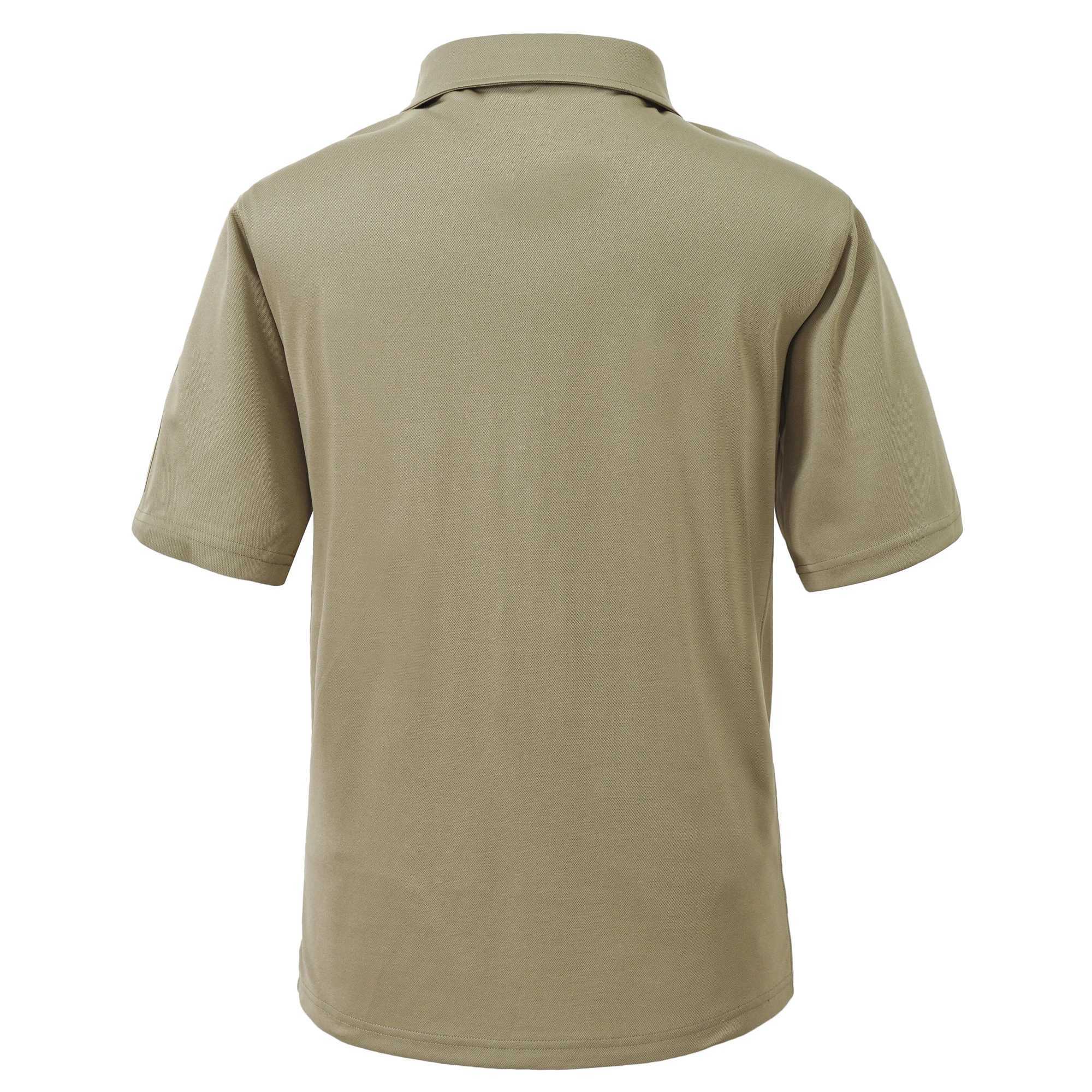 Tactische t-shirts Heren Summer Shirt Golfshirt Korte mouwen Top Ademende Tactical Football Casual Business Shirt Side Pockets 240426