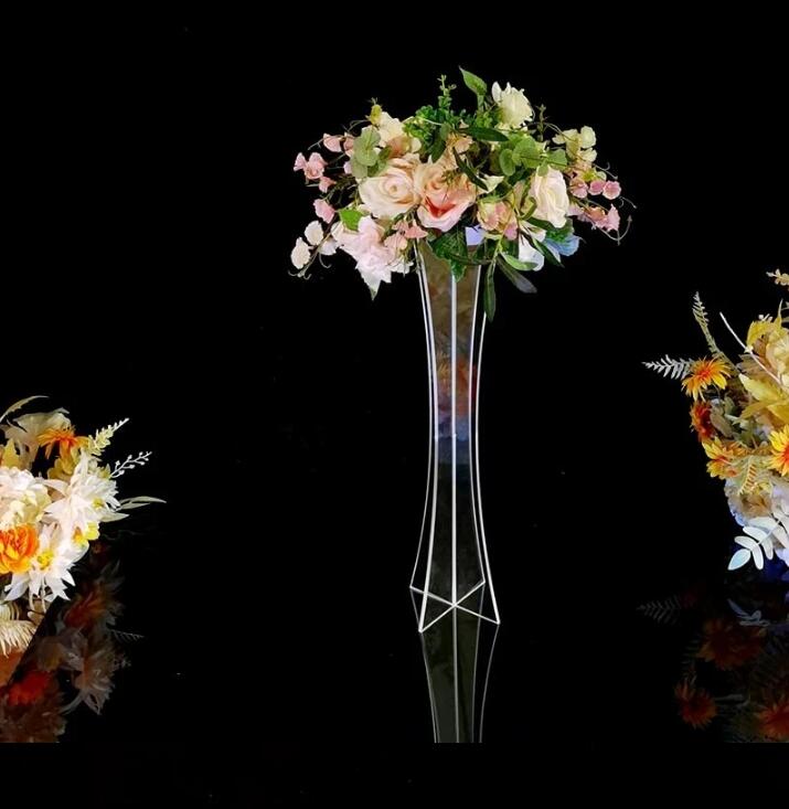 結婚式のセンターピース、豪華なテーブル花瓶、パーティー、ホーム、ホテルの装飾用のロードリードフラワーラックのアクリル花瓶