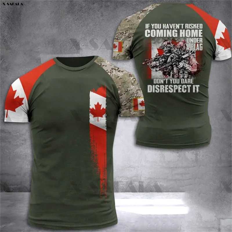 Magliette tattiche 3d canadese camuffato stampato da uomo T-shirt Army Combat Milita