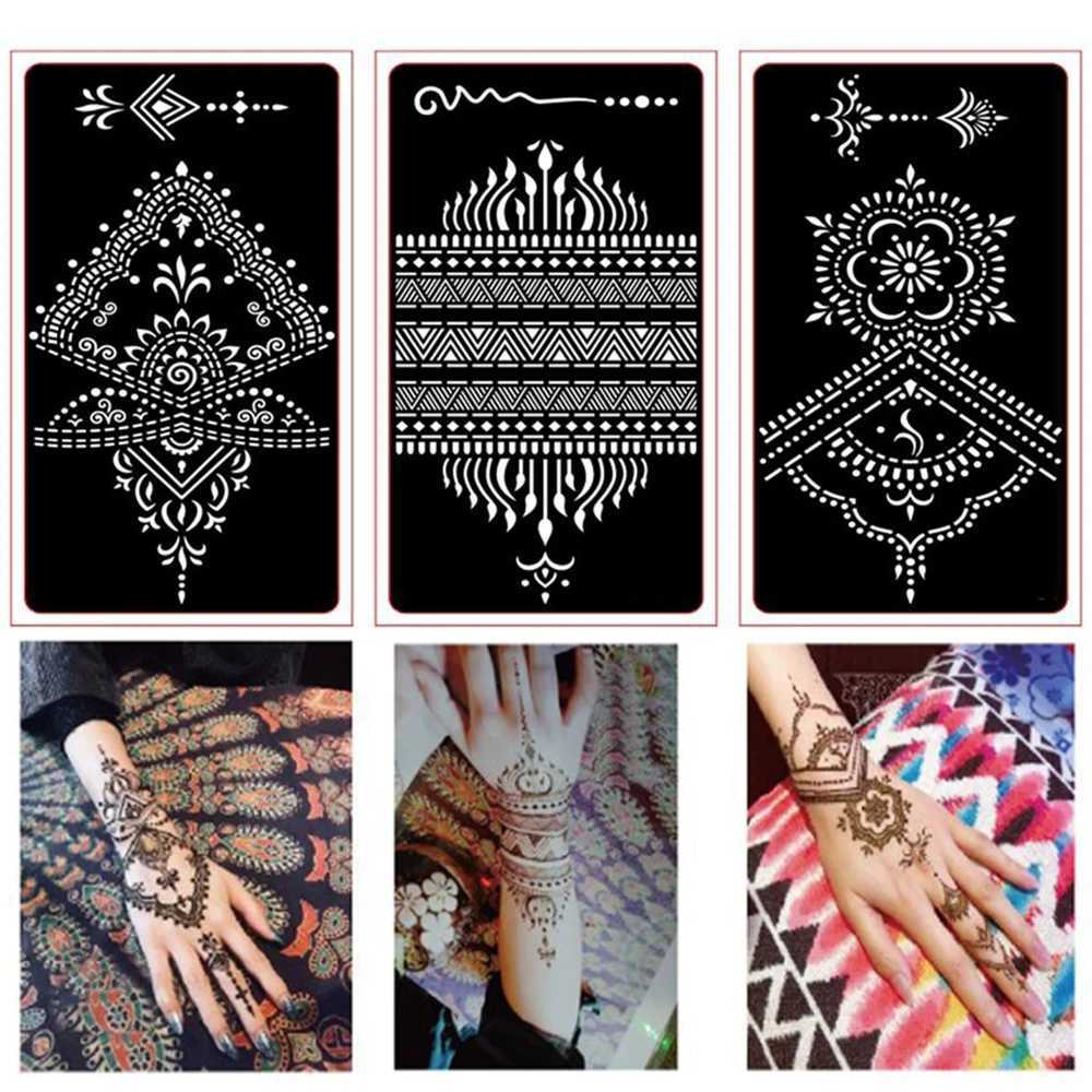 Tattoo overdracht tattoo stencil tijdelijke tatoeages diy handarm body art verf sticker tattoo sjabloon Indian Henna bruiloft schilderkit gereedschap 240427 240427