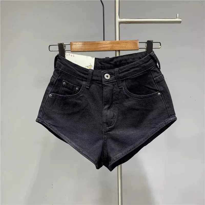 Women's Shorts New Korean Womens Jeans Stretch Slim Cotton Denim Shorts A-line Hot Pants Women Clothing Sky Blue Y240425