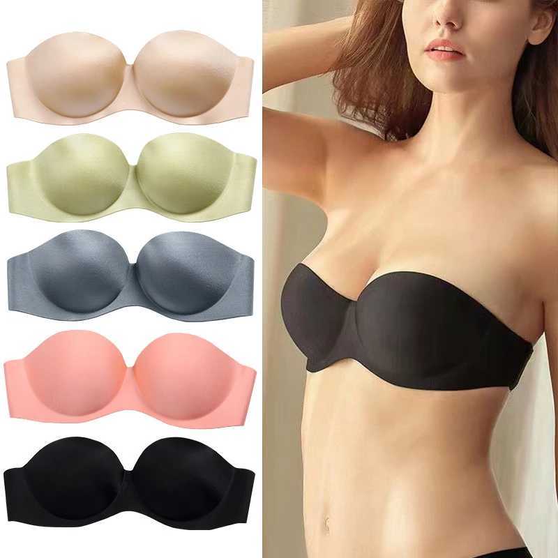 Kvinnors trosor finetoo Front Closure Sexig Push Up Bh Womens Invisible Bra Underwear Womens BRA Strapless Seamless BRAL2404