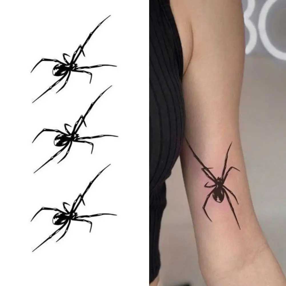 Tatouage Transfert Spider Stickers Tatoo pour femmes Arm Clicule Punk Cobweb Tatouages temporaires imperméables Sexy FaTTOO TATOUCS Stickers de tatouage durable 240427