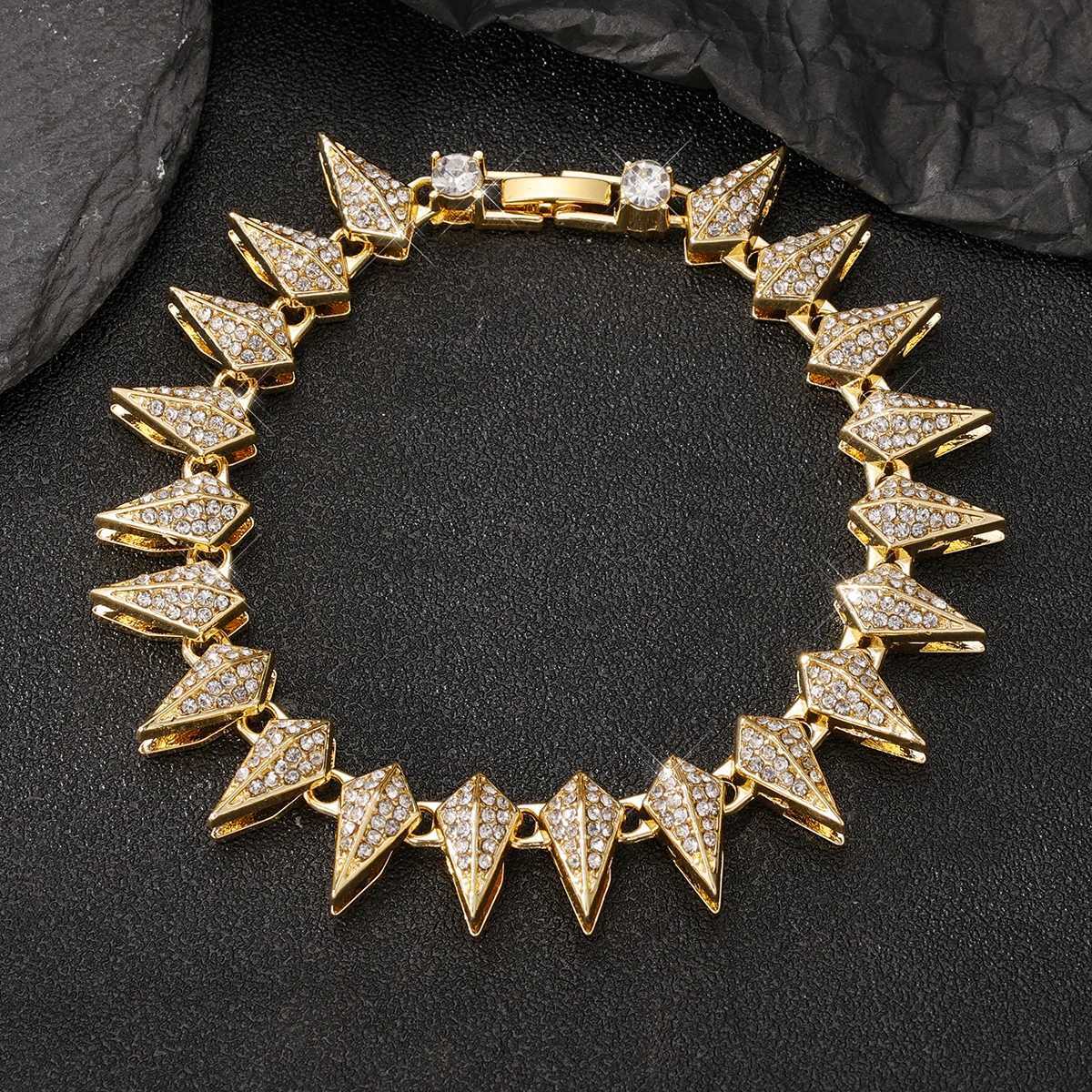 Strands Personalized thorns all Rhinestone mens jewelry Cuban necklace gifts 240424