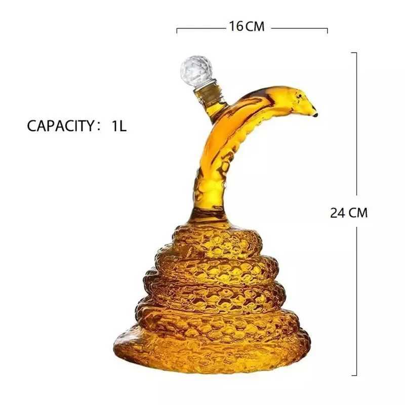 Бар инструментов 1000 мл вина в форме змеи прозрачной виски бутылка высокий боросиликатный стакан.