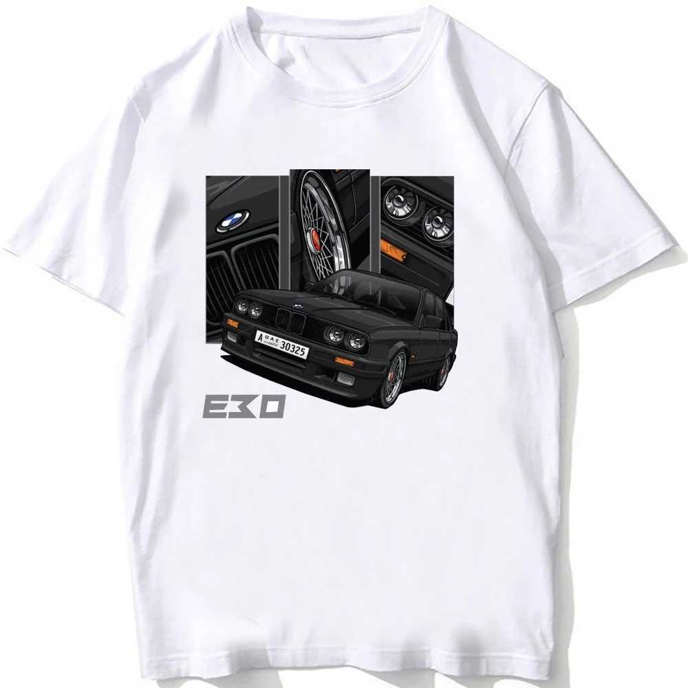 Erkek Tişörtler Retro Almanya Eudm-E34 M5 Tshirts Yaz Harajuku Erkekler Kısa Slve Eski E30 M3 Klasik Araba T-Shirt Boy Casual Üstleri Beyaz TS T240425