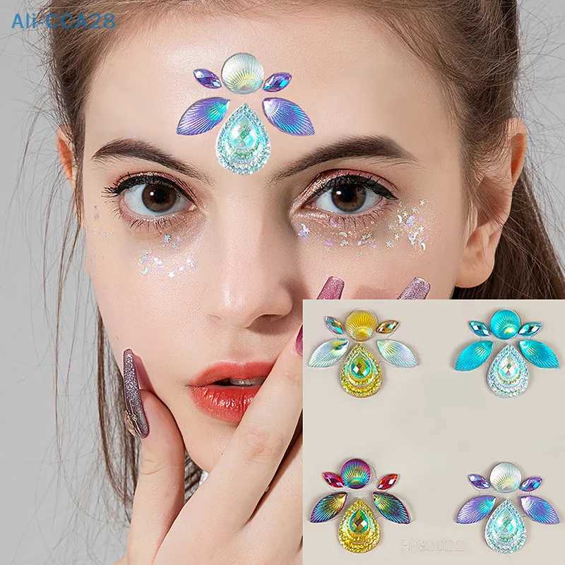 Tattoo Transfer 3D Face Tattoo Jewels Stickers Shiny Face Decoration Rhinestones Sticker Body Art Decoration Stage Makeup Decoration Tool 240427