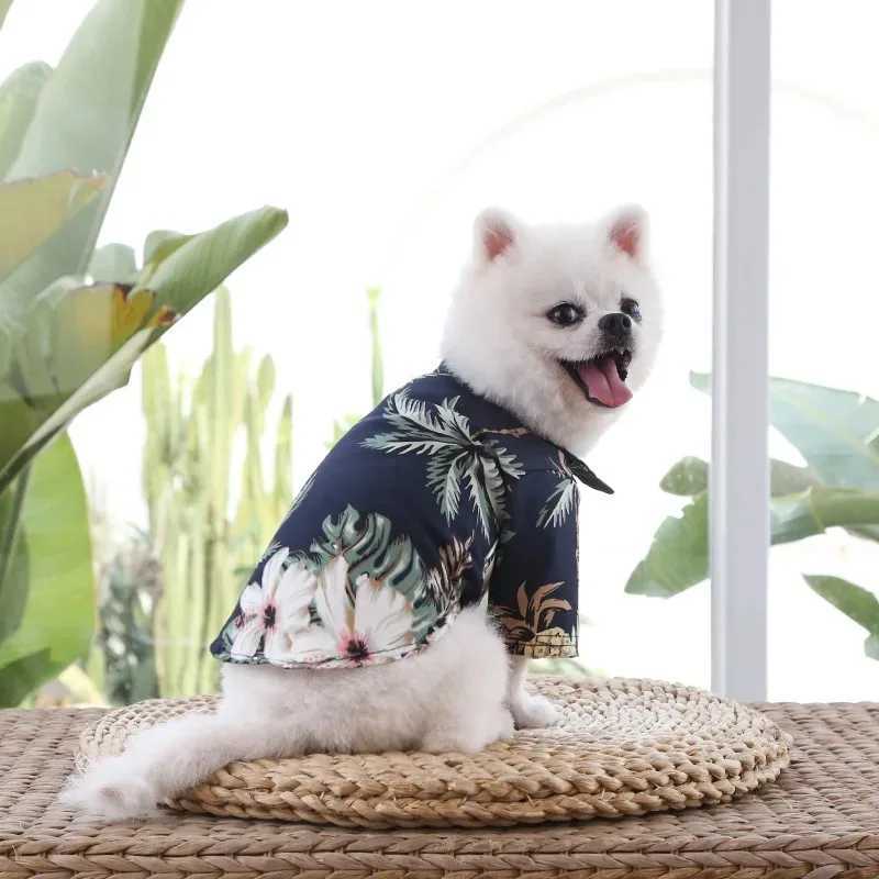 Nus8 Hundebekleidung Sommerkatzen kühle Hemden für Haustier Hawaiian Stranddruckkleidung Kätzchen Reisetur