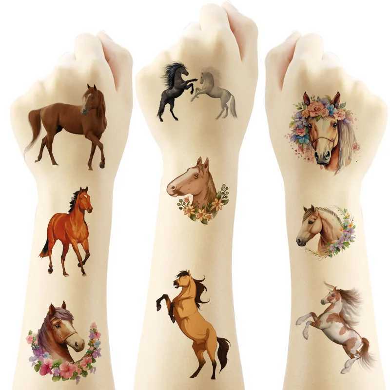 Transfert de tatouage Faux tatouages temporaires pour les enfants pour les enfants Favors les tatouages de tatouage à cheval mignon décoration 240426