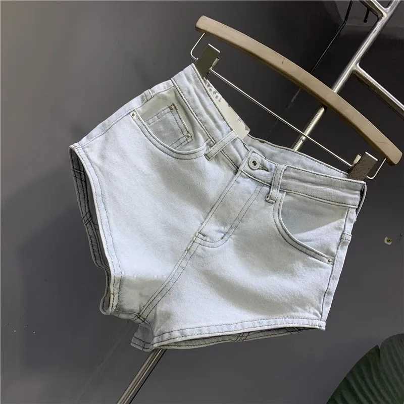 Women's Shorts New Korean Womens Jeans Stretch Slim Cotton Denim Shorts A-line Hot Pants Women Clothing Sky Blue Y240425