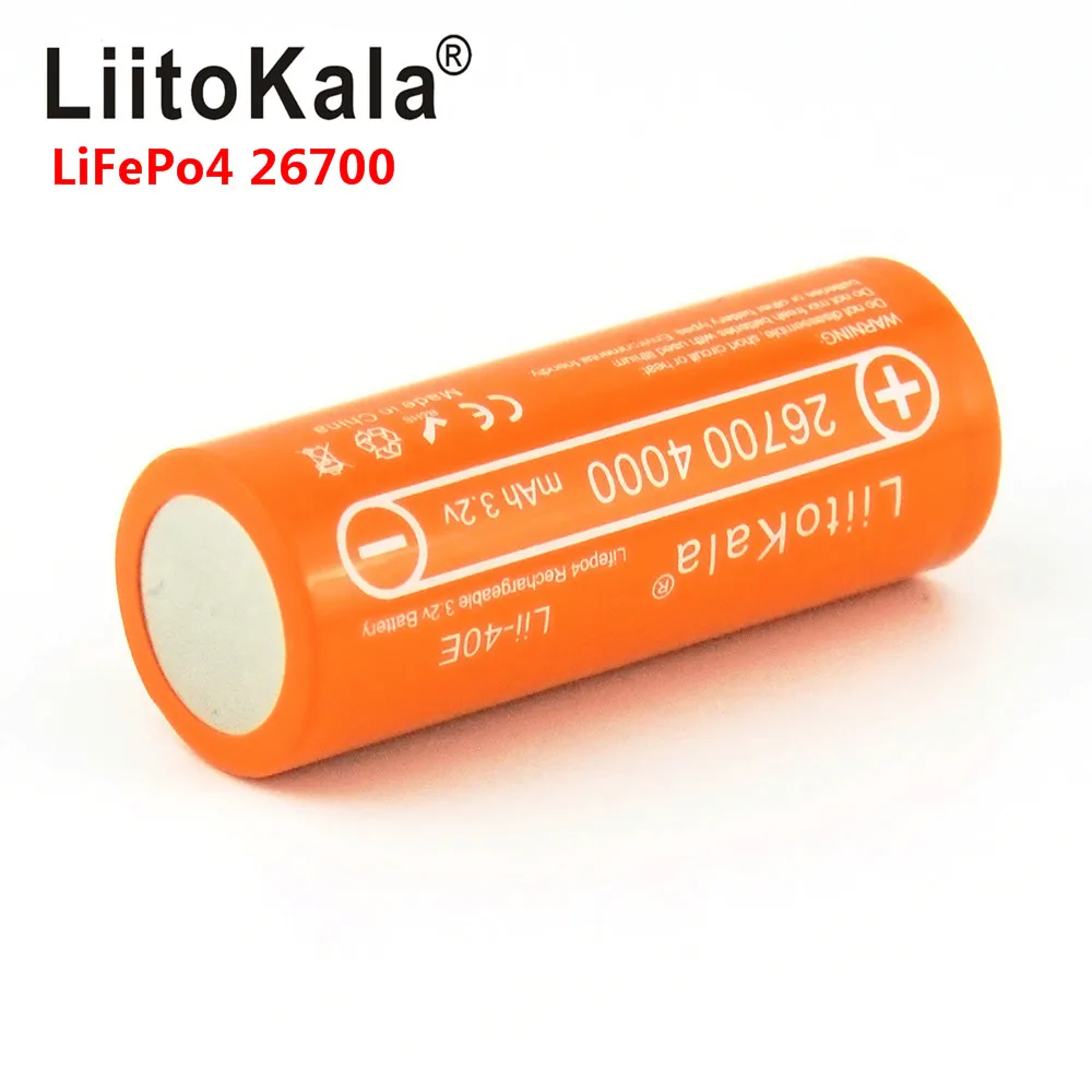 Liitokala lii-40e3.2v 26700 4000Mah Lifepo4 batteria ricaricabile microfoni leggeri di avvertimento solare anziché 26650
