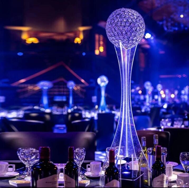 結婚式のセンターピース、豪華なテーブル花瓶、パーティー、ホーム、ホテルの装飾用のロードリードフラワーラックのアクリル花瓶