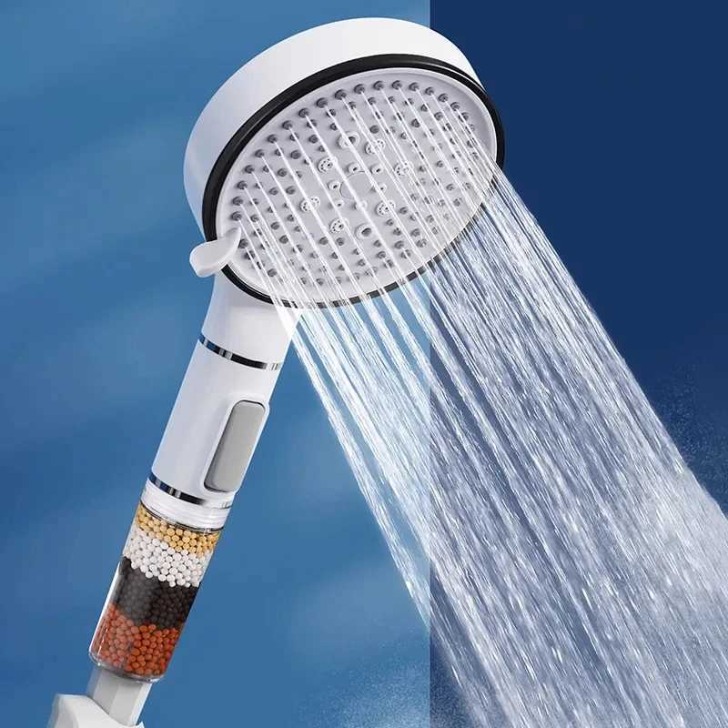 Banyo Duş Başlıkları Yeni 5 Mod Duş Başlığı Anti Kireçtaşı Filtre Hijyenik Kaldır Kalsario Tutucu Tutam Yağışı Spa Hortum Set Banyo Aksesuarları