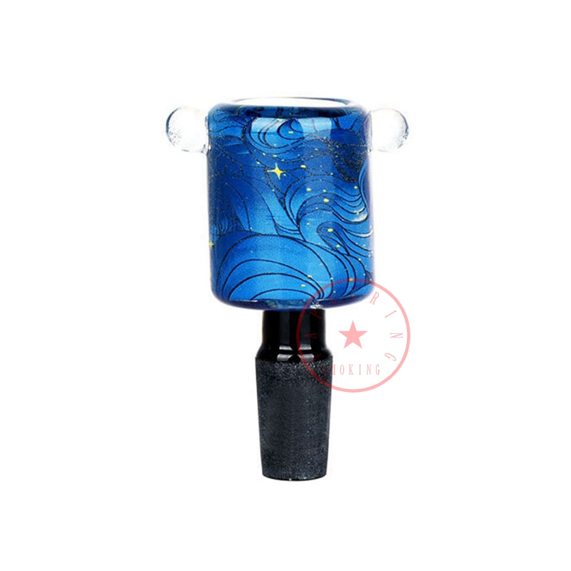 Newest Glass Colorful Pattern Smoking 14MM 18MM Male Joint Dry Herb Tobacco Filter Bowl Oil Rigs Portable Handle Waterpipe Bong DownStem Cigarette Holder DHL