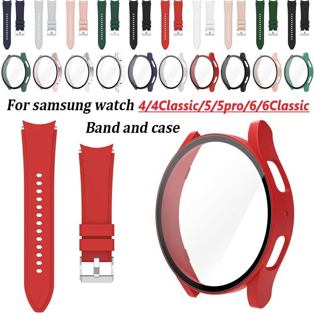 ウォッチバンドSamsung Galaxy Watch 4/5/6 40mm 44mm PCバンパーギャラクシーウォッチ4/6クラシック42mm 46mm 43mm 47mm保護カバー240424