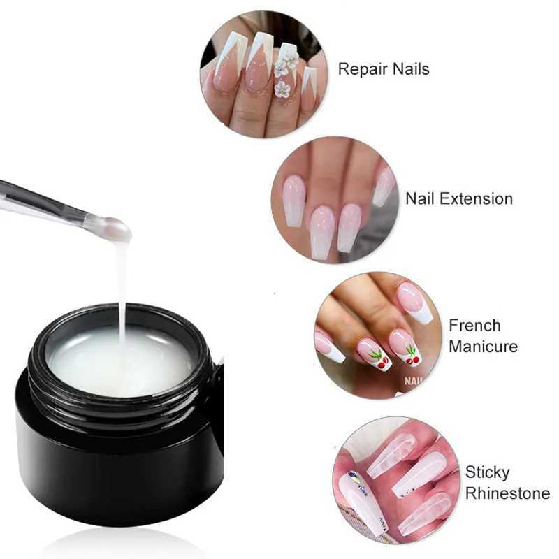 Rencontre à ongles Rencontrez à travers Milky Whik Clear 8 ml Extension Gel Nail Gel Polon pour ongles français Art Manucure Semi Permanent UV Vernis Tips Tools Y240425