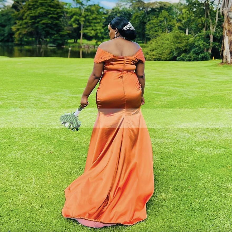 Robes de demoiselle d'honneur de la sirène de taille orange